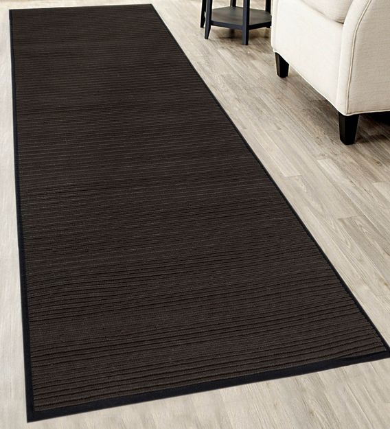 Buy Plain Solid Polyester 7 X 2 Feet Flat Weave Bedside Runner By Saral