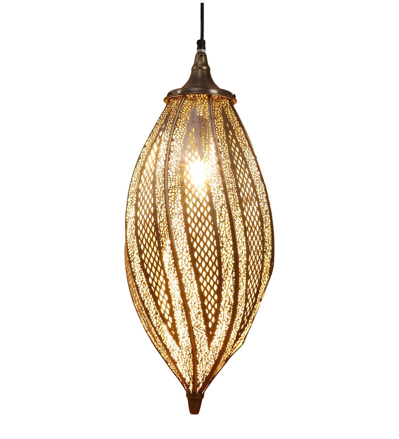 Buy Brass Antique Iron Single Hanging Light By Eliante By Jainsons