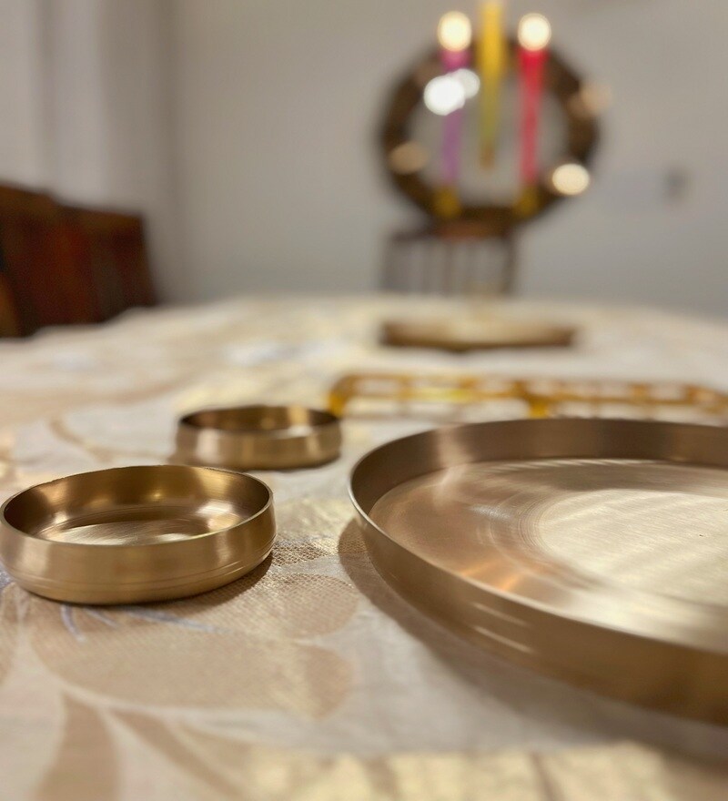 Buy Brass Dinner Set Plate By Abel House Online Dinner Plates