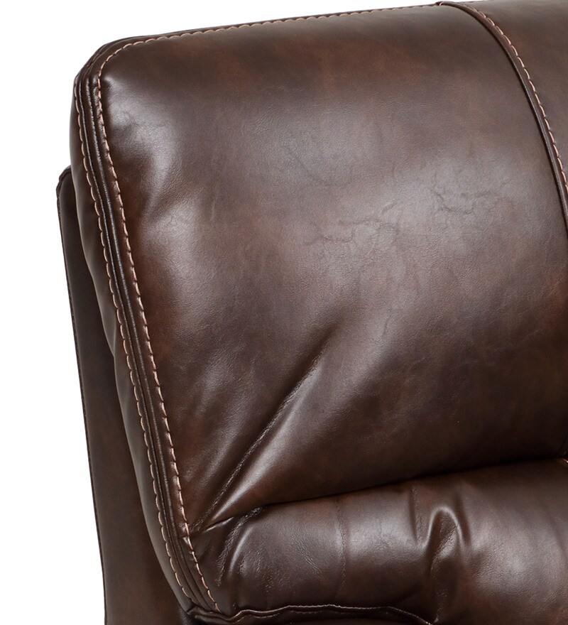 Buy Braxton Recliner 2 Seater With Console in Tan Brown Colour by Evok