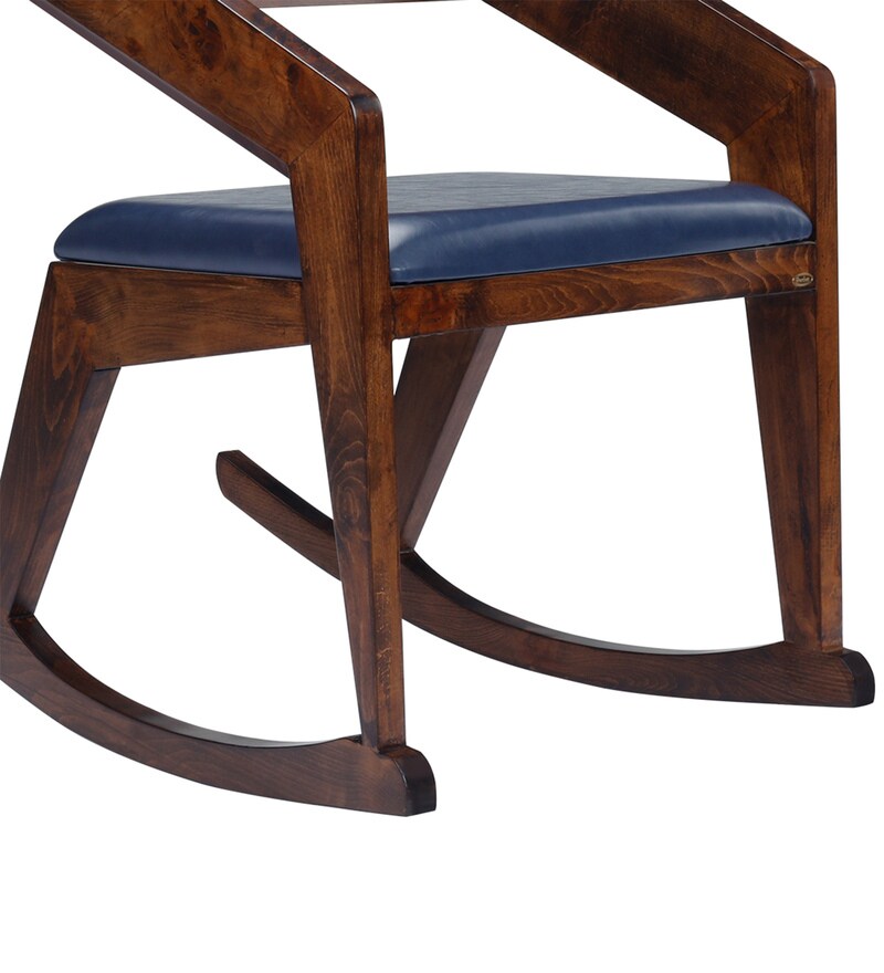 Buy Brenton Rocking Chair in Brown & Dark Blue Colour by Durian Online