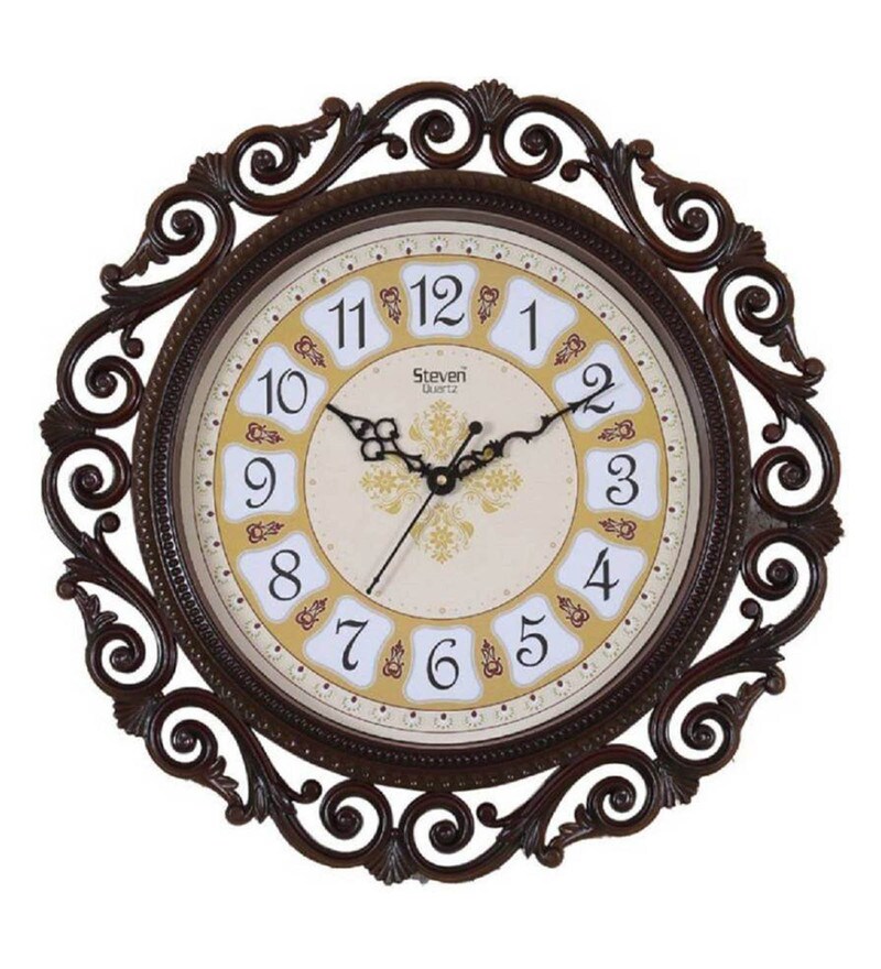 Buy Bronze Plastic Analog Wall Clock by Art Of Jodhpur Online Modern