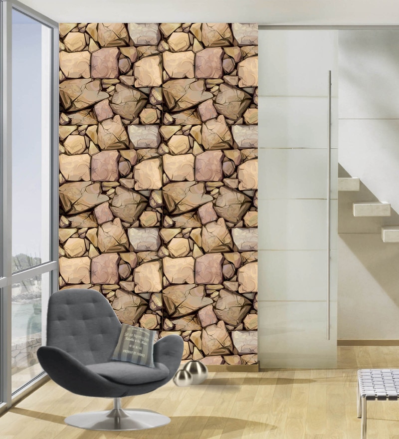 Buy JAAMSO ROYALS Muticolor brick stone wallpaper selfadhesive peel   stick  45 CM x 200 CM  Pack of 1 Online at Low Prices in India   Paytmmallcom