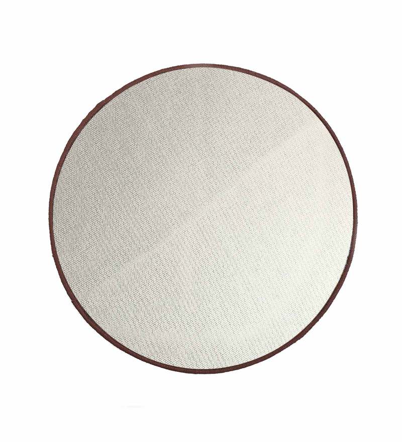 Buy Brown Nylon Geometrical 3 x 3 Feet Machine Made Carpet by Status