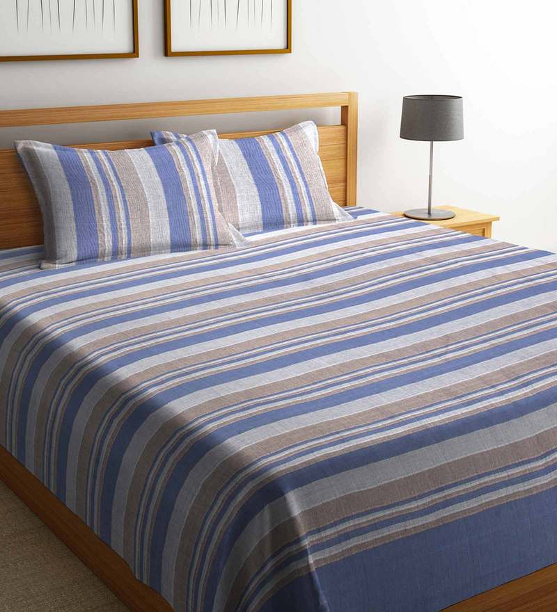 Buy Cotton Double Bed Cover with 2 Pillow Covers by Neudis Online