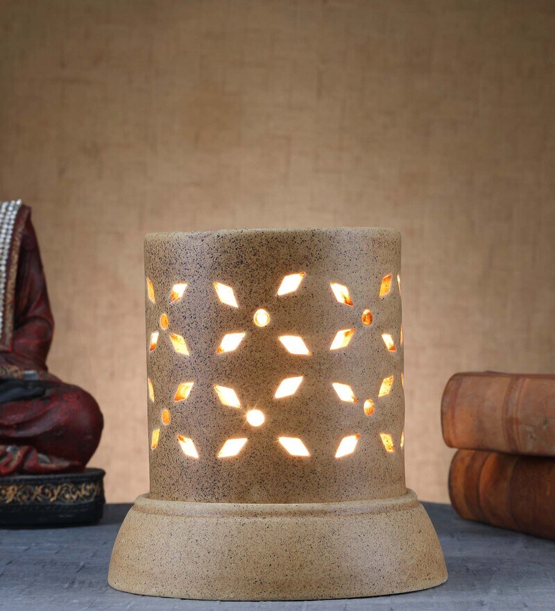 Buy Brown Electric Oil Warmer with 4 Assorted Fragrance Oils by EKAM