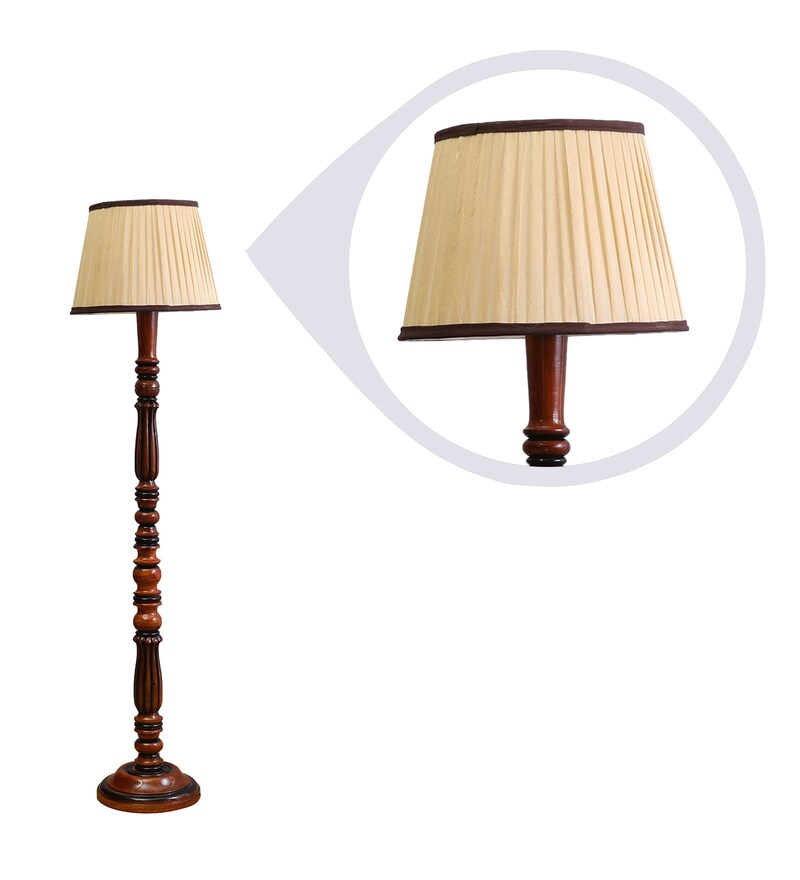 Buy Brown Fabric Shade Floor Lamp With Brown Base By Beverly Studio Online Club Floor Lamps