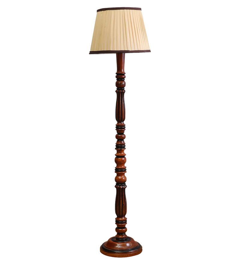 Buy Brown Fabric Shade Floor Lamp With Brown Base By Beverly Studio Online Club Floor Lamps