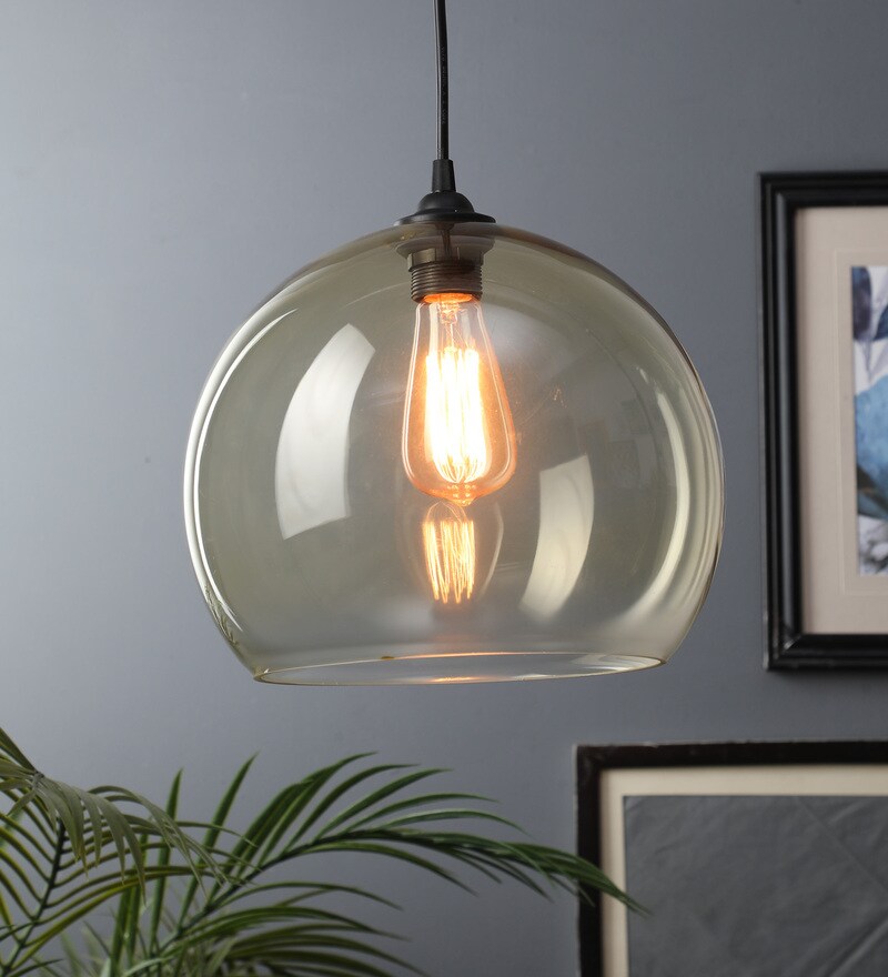 Buy Brown Glass Single Hanging Lights by Tunehome Online Globe
