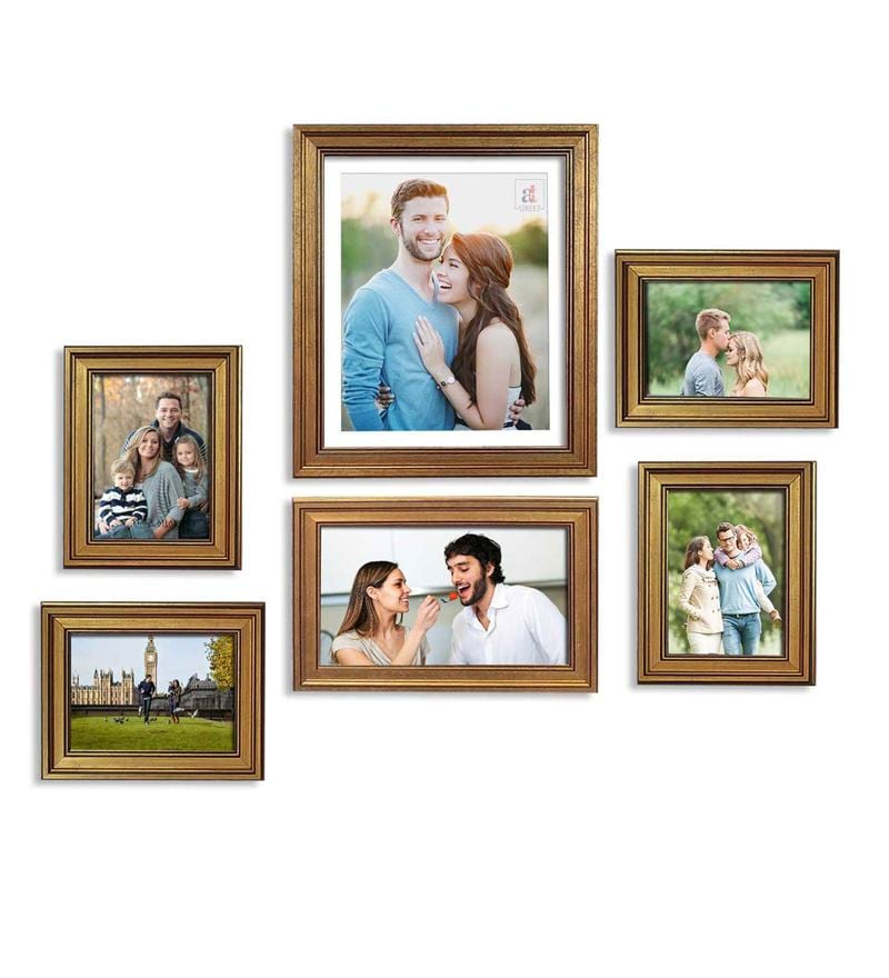 Buy Brown Polyresin Individual Paisley Set Of 6 Collage Photo Frames ...