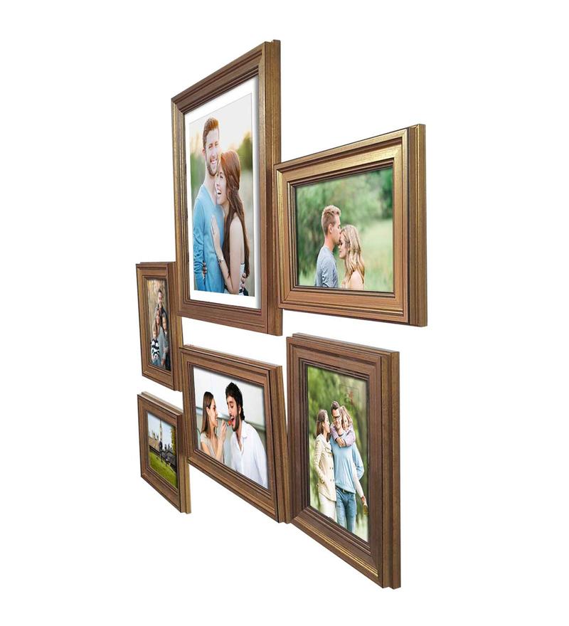 Buy Brown Polyresin Individual Paisley Set Of 6 Collage Photo Frames
