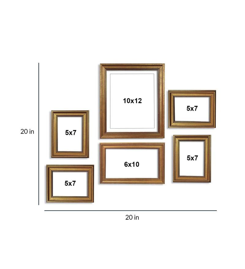 Buy Brown Polyresin Individual Paisley Set Of 6 Collage Photo Frames