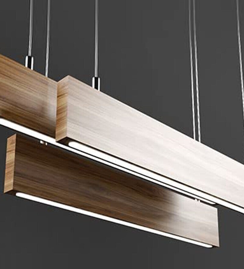 Buy Brown Luxury Wooden 4 Ft LED Hanging Light by Acco LED Online LED