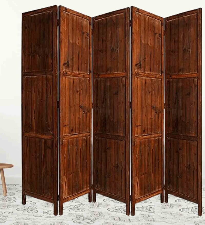 Buy Brown Mango Wood And MDF Handmade Room Dividers (Set Of 5) Online