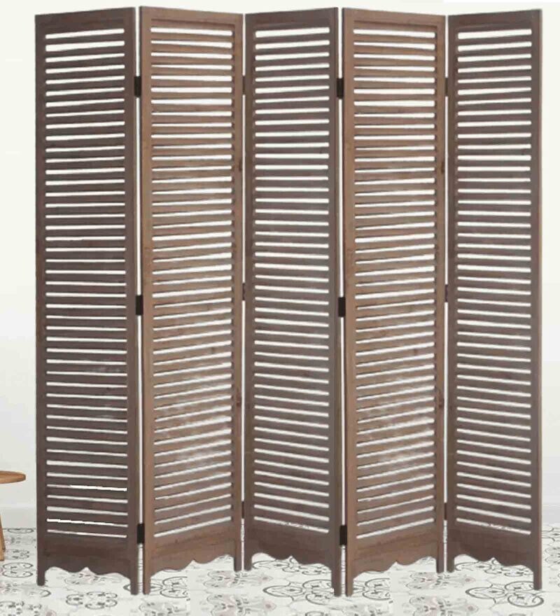 Buy Brown Mango Wood And MDF Handmade Room Dividers (Set Of 5) Online