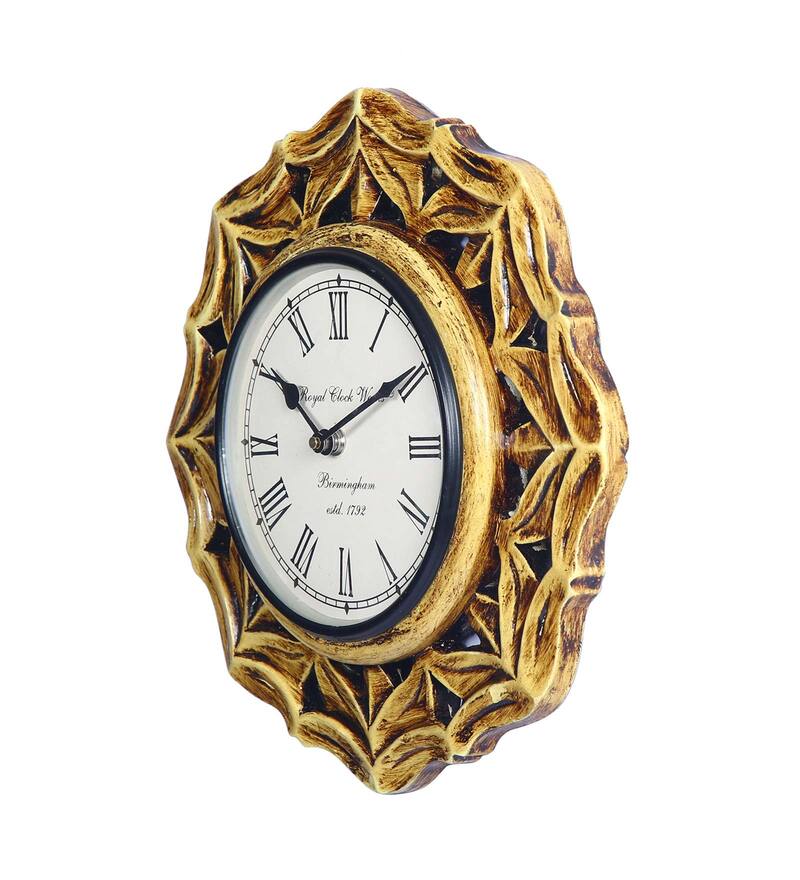 Buy Brown MDF Wall Clock by Aapno Rajasthan Online Modern Wall Clocks