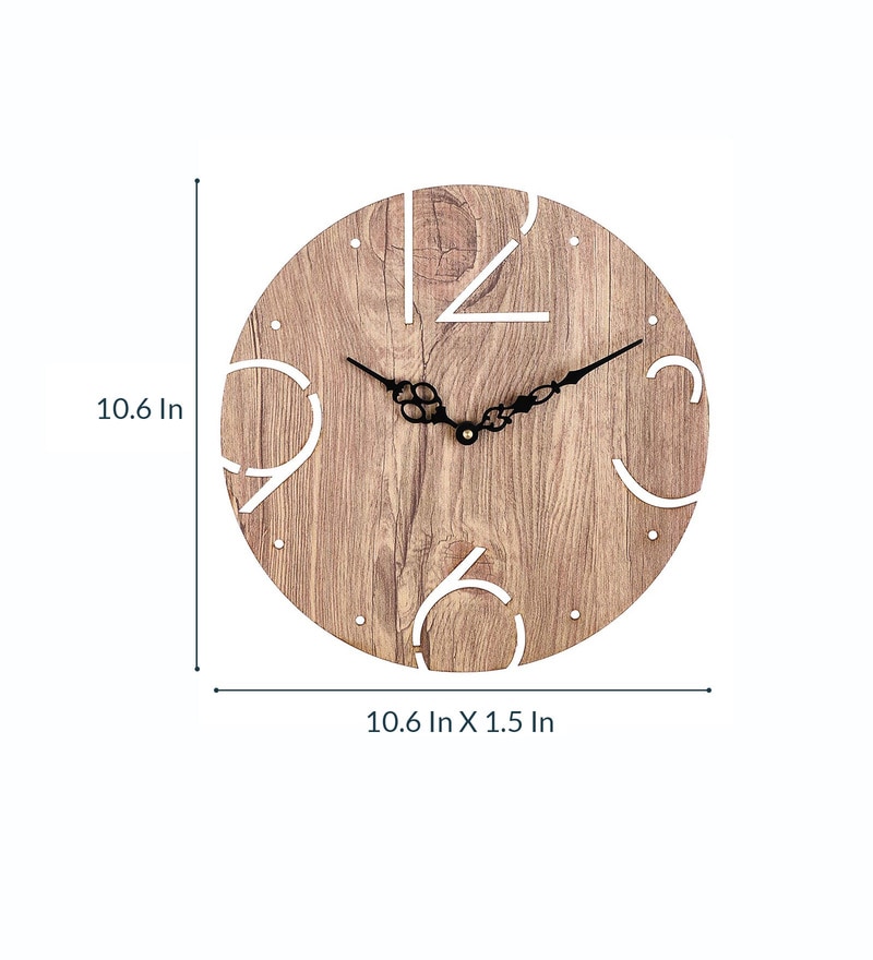 Buy Brown Engineered Wood Bob Modern Wall Clock Online Modern Wall