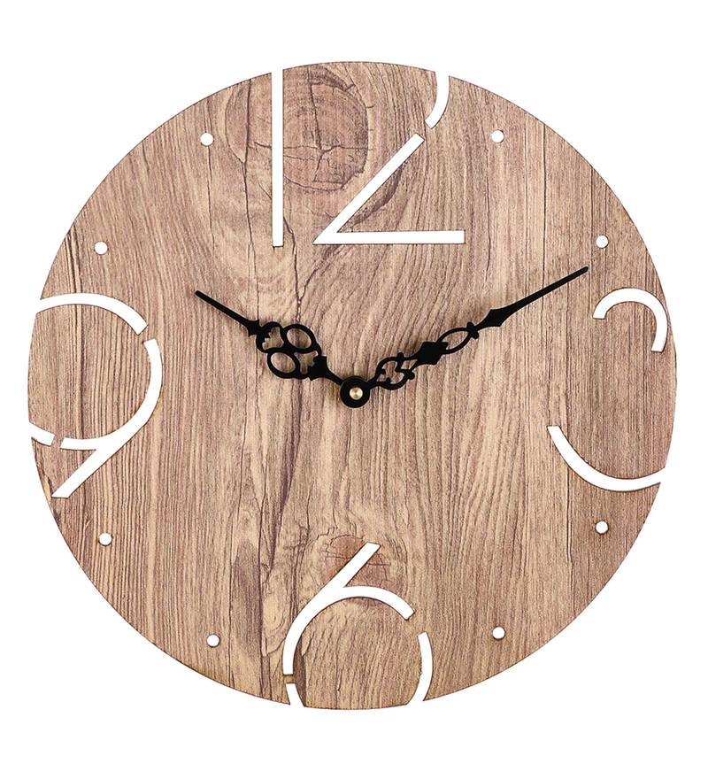 Buy Brown Engineered Wood Bob Modern Wall Clock Online Modern Wall