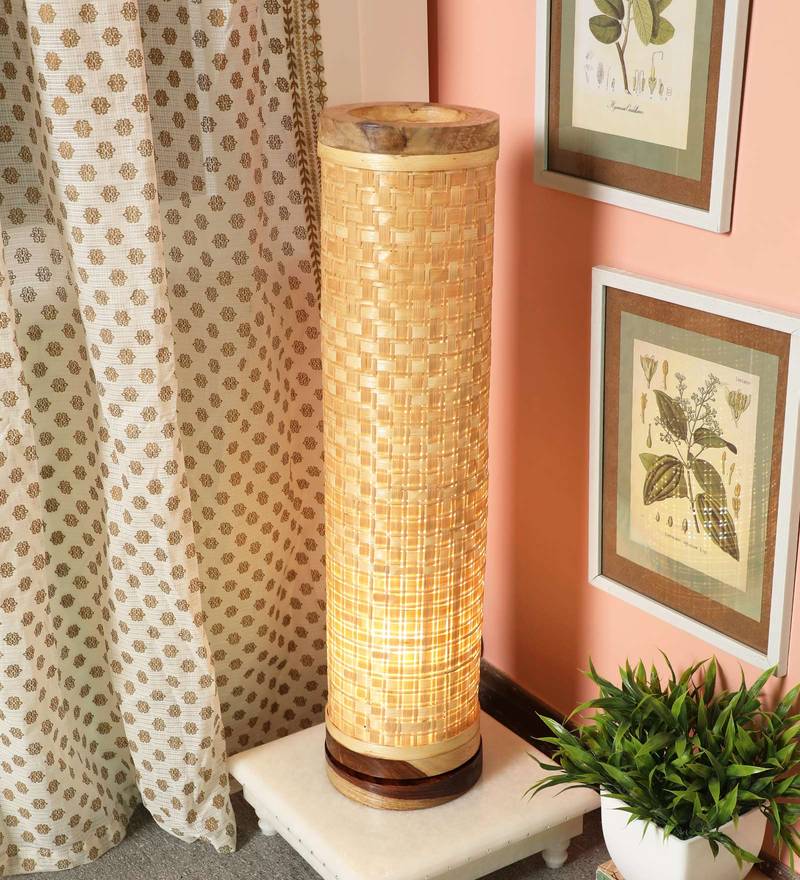 Buy Brown Natural Fiber Floor Lamp By Kraftinn Online