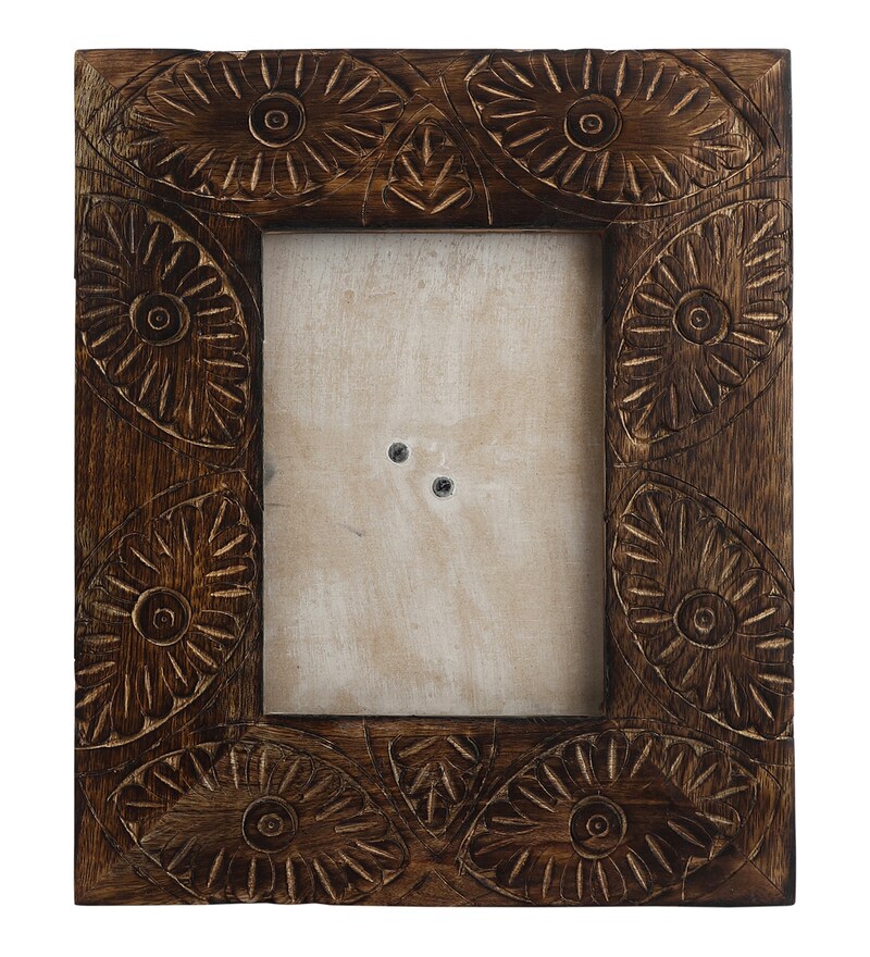 Buy Brown Rectangular Traditional Mango Wood Table PhotoFrame by MIAH