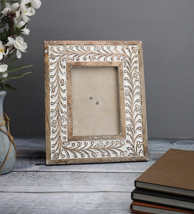 Buy Brown Rectangular Traditional Mango Wood Table PhotoFrame by MIAH Decor Online Table Photo