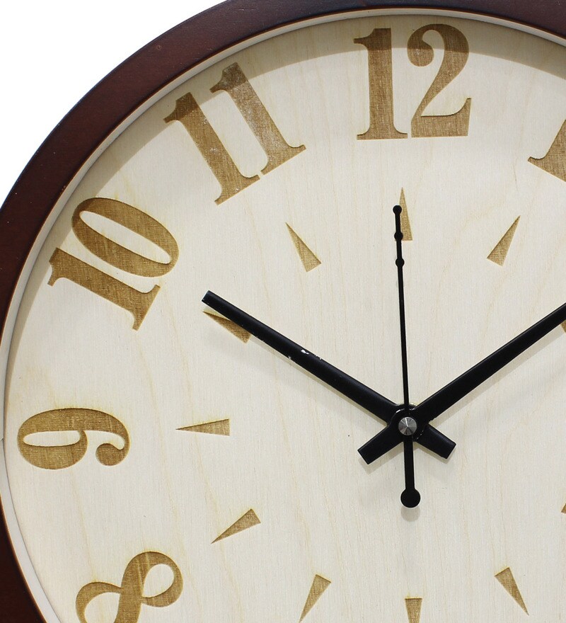 Buy Brown Solid Wood Wall Clock by Random Online Modern Wall Clocks
