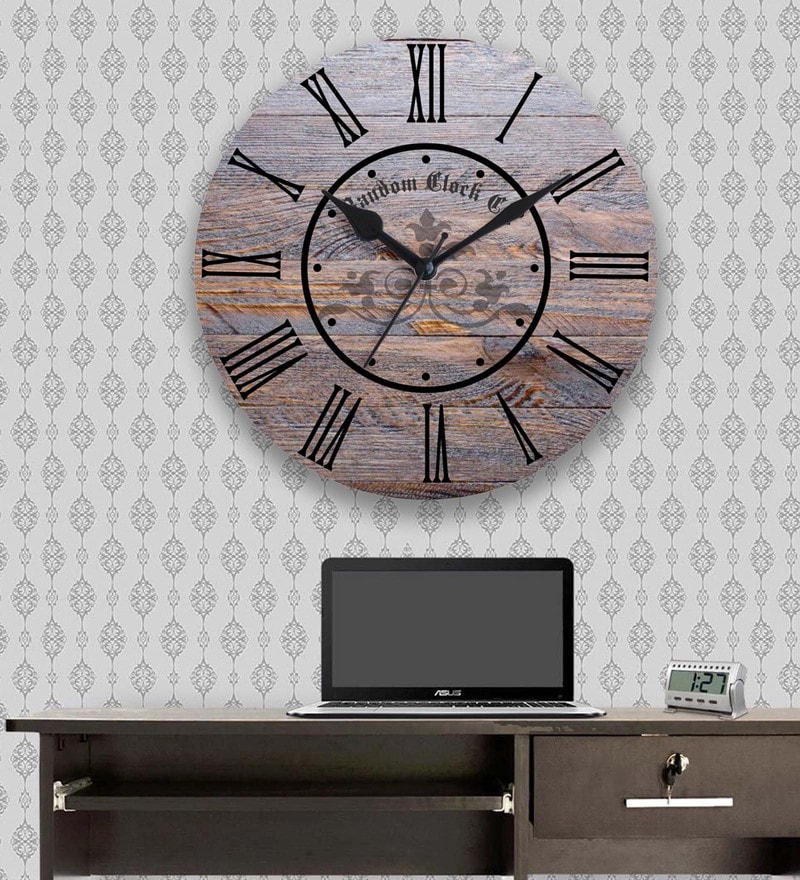 Buy Brown Engineered Wood Analog Wall Clock by Random Online Vintage Wall Clocks Decorative