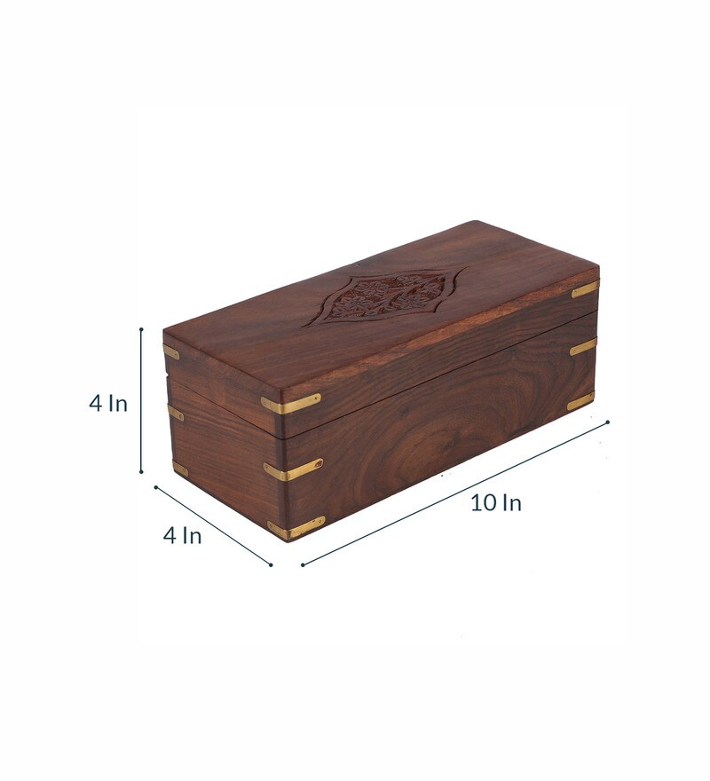Buy Brown Wood Tea Bag Box 6 Part by Weald Heritage Online Trinket