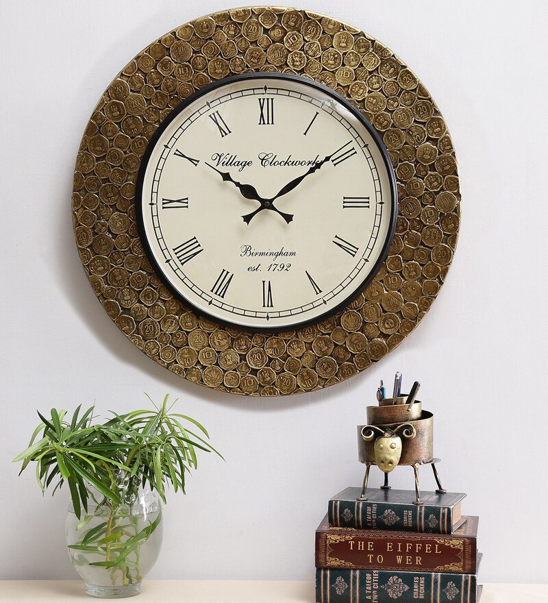 Buy Brown Wooden Analog Vintage Wall Clock by B K EXPORTS Online
