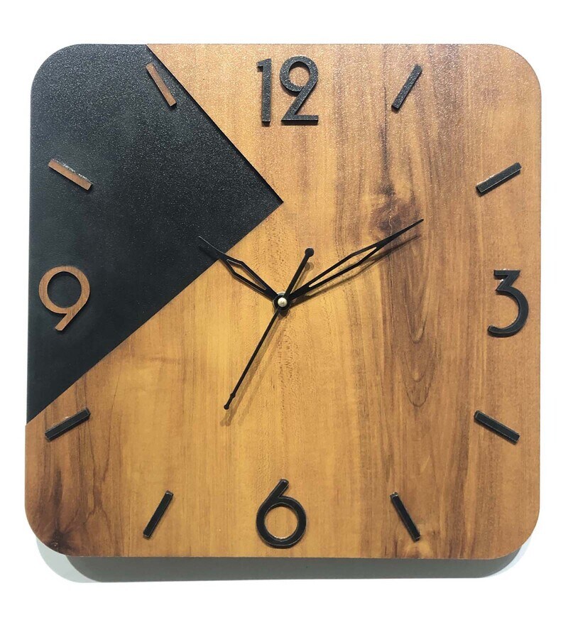 Buy Brown Wooden Clock set of 1 By J & M Art Online Modern Wall
