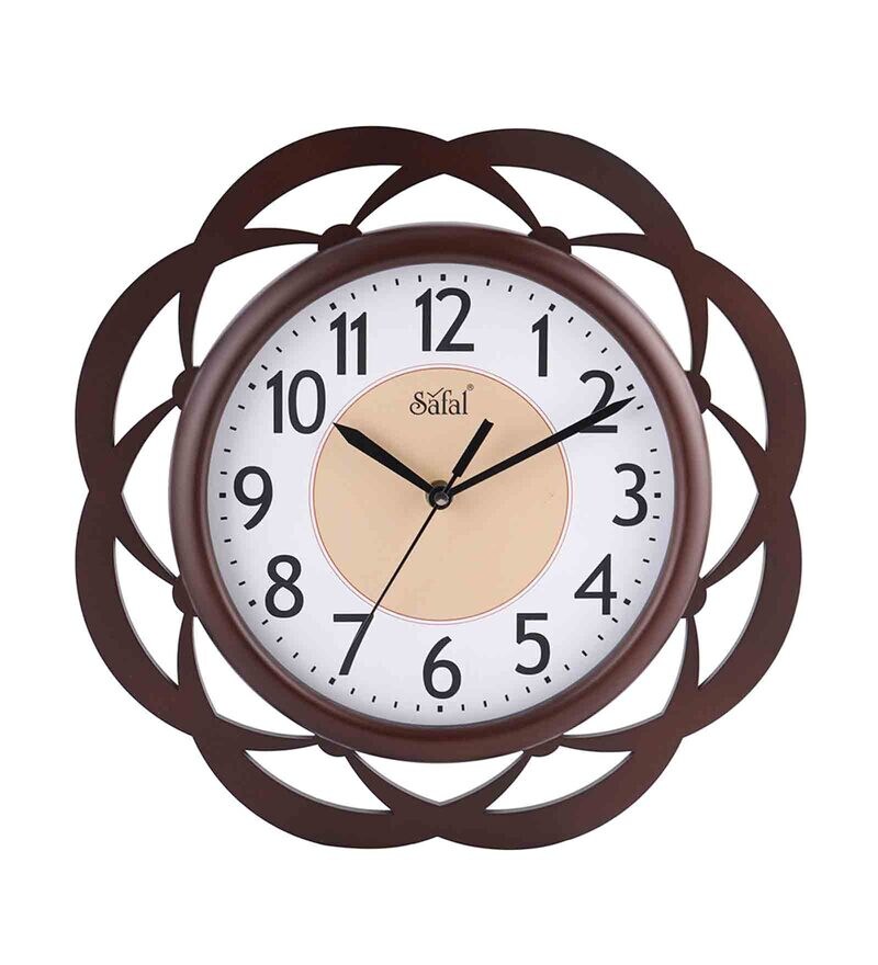 Buy Brown Wooden Silent Sweep Mechanism Wall Clock By Safal Quartz