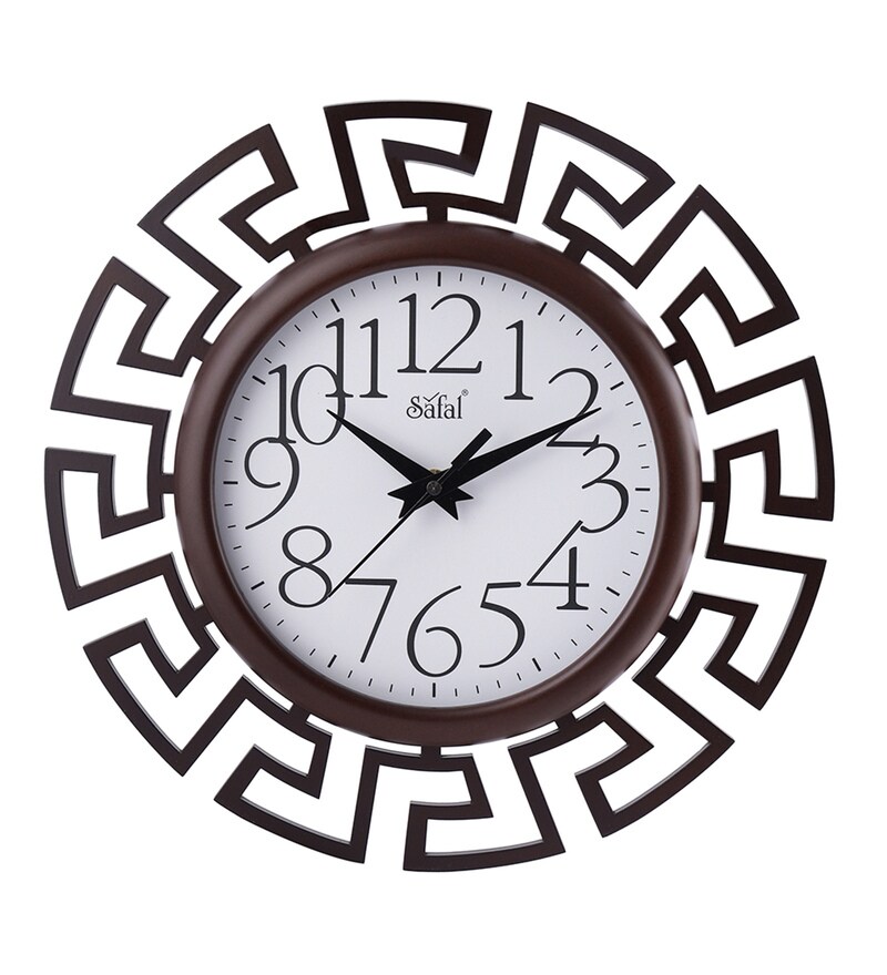 Buy Brown Wooden Silent Sweep Mechanism Wall Clock By Safal Quartz