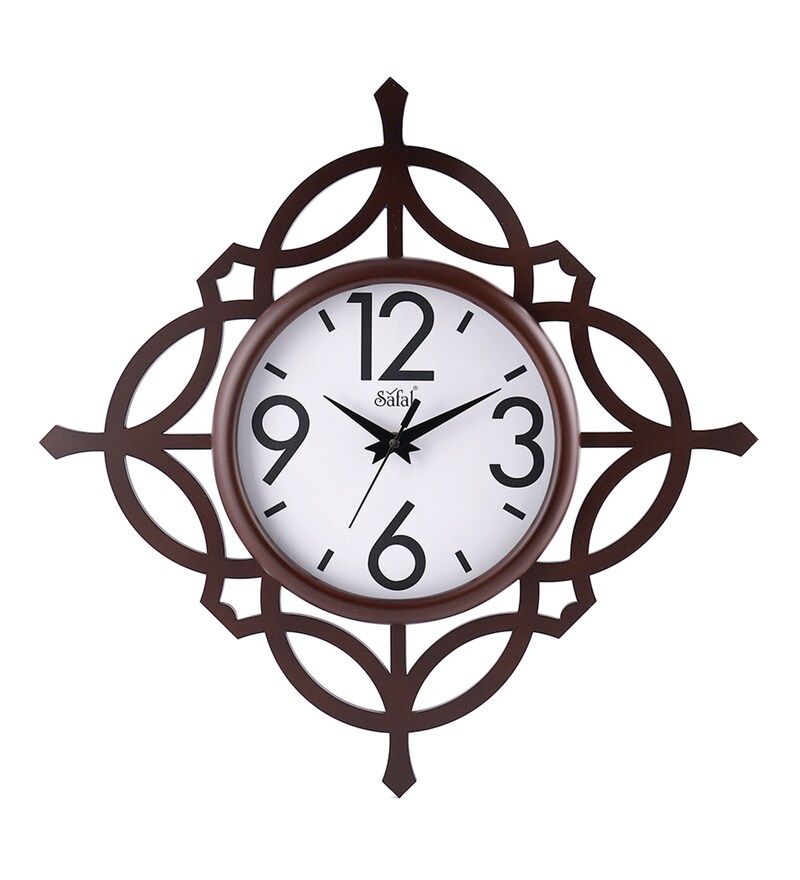 Buy Brown Wooden Silent Sweep Mechanism Wall Clock By Safal Quartz