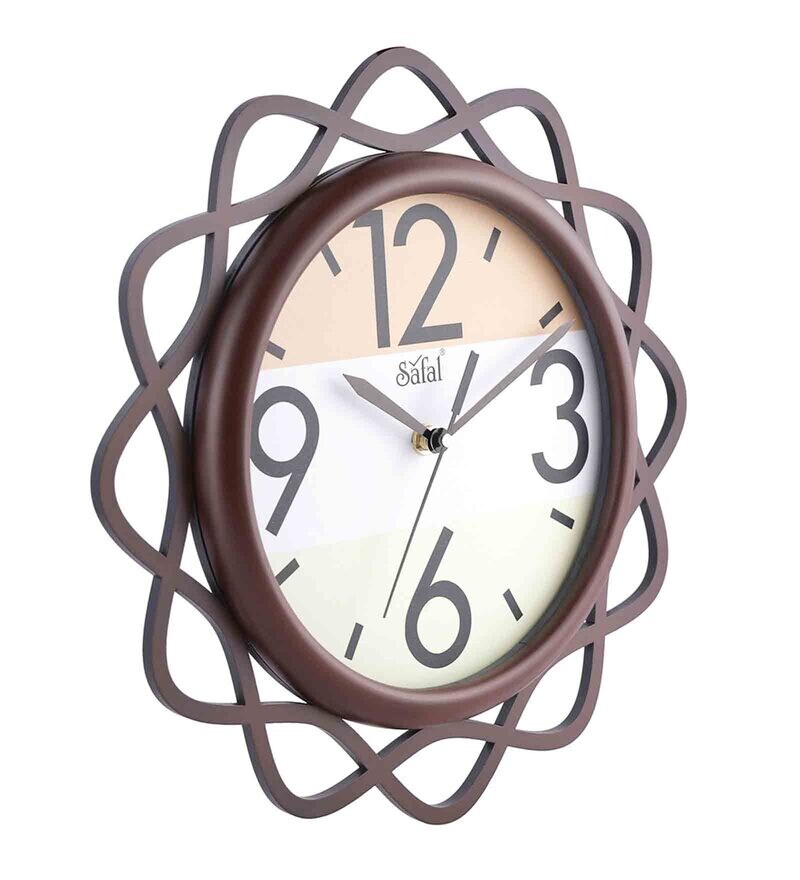 Buy Brown Wooden Silent Sweep Mechanism Wall Clock By Safal Quartz Online Modern Wall Clocks