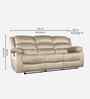 Bradford Fabric 3 Seater Manual Recliner In Beige Colour