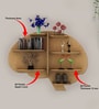 Brain Shape Backlit Designer Wooden Wall Shelf