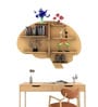 Brain Shape Backlit Designer Wooden Wall Shelf