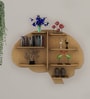 Brain Shape Backlit Designer Wooden Wall Shelf