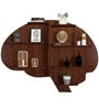 Brain Shape Backlit Designer Wooden Wall Shelf