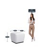 Brait Pouffe In White & Black Colour