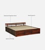 Brakel Sheesham Wood King Size Bed In Honey Oak  Finish With Hydraulic Storage