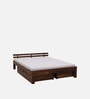 Brakel Sheesham Wood King Size Bed In Provincial Teak Finish With Drawer Storage