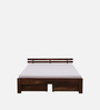Brakel Sheesham Wood King Size Bed In Provincial Teak Finish With Drawer Storage