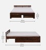 Brakel Sheesham Wood King Size Bed In Provincial Teak Finish With Drawer Storage