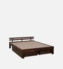 Brakel Sheesham Wood King Size Bed In Provincial Teak Finish With Drawer Storage