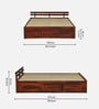 Brakel Sheesham Wood Queen Size Bed In Honey Oak  Finish With Box Storage