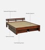 Brakel Sheesham Wood Queen Size Bed In Honey Oak  Finish With Drawer Storage