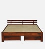 Brakel Sheesham Wood Queen Size Bed In Honey Oak  Finish With Drawer Storage