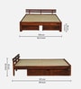 Brakel Sheesham Wood Queen Size Bed In Honey Oak  Finish With Drawer Storage