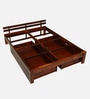 Brakel Sheesham Wood Queen Size Bed In Honey Oak  Finish With Drawer Storage